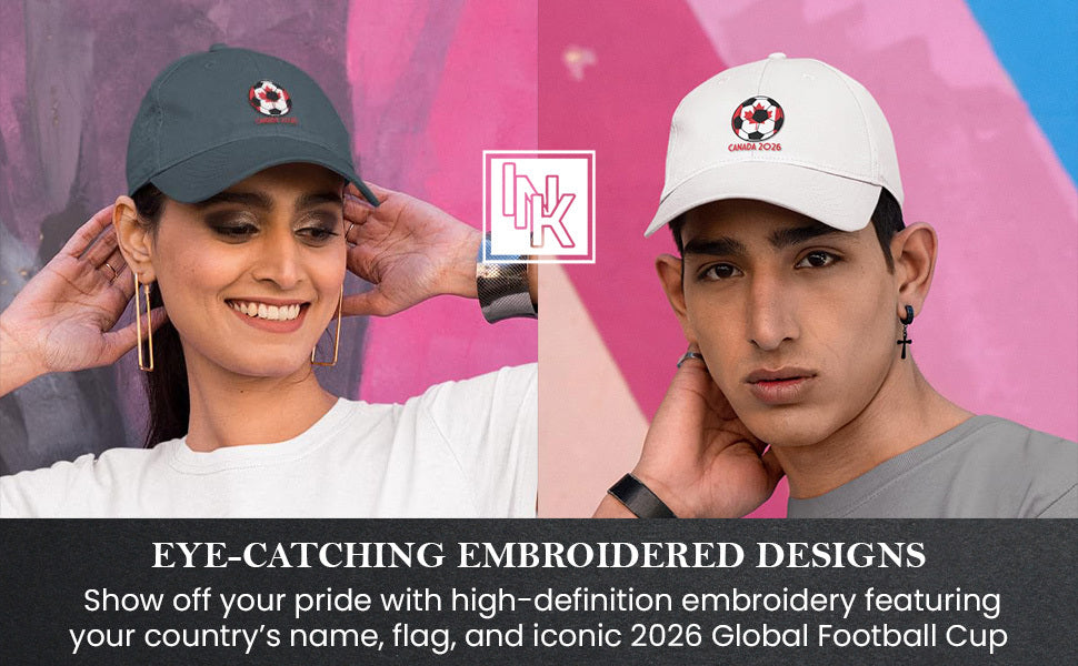 2026 FIFA World Cup in Canada Adjustable Baseball Cap - World Football World Cup Supporter Gear CUP26