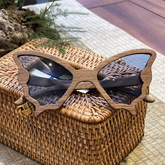 SOPEWOD Hot Sale Retro Style Custom OEM Walnut Black Sandal Wood Polarized Wood Sunglasses