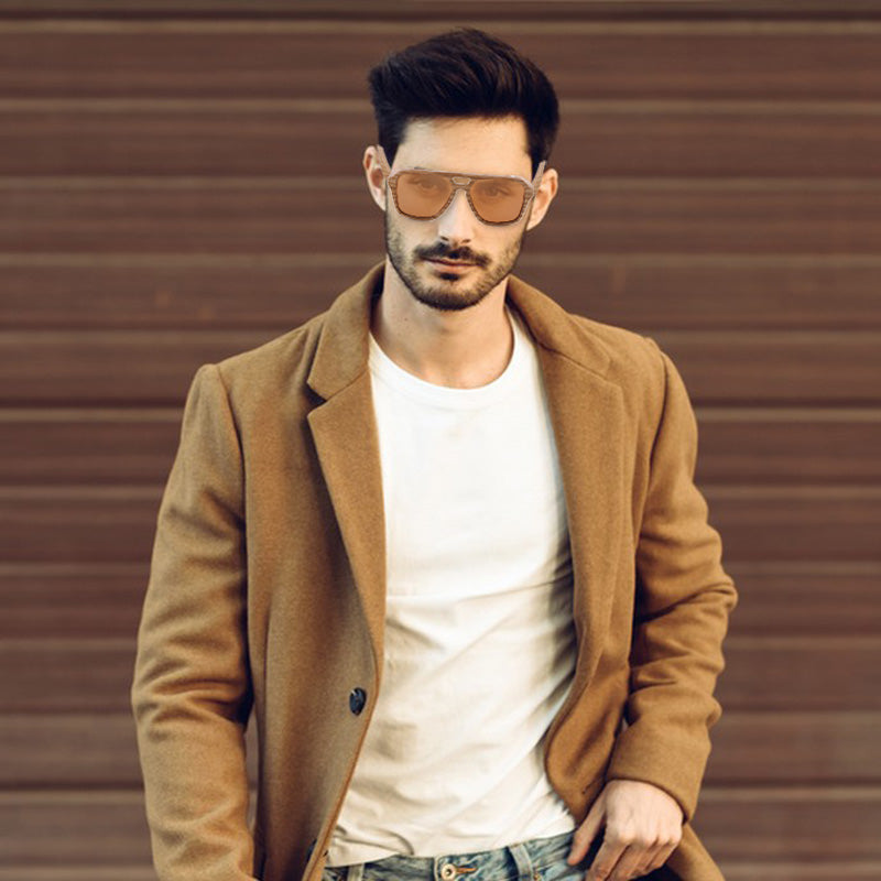 SOPEWOD Wood Sunglasses with Dark Polarized Lenses for Men and Women