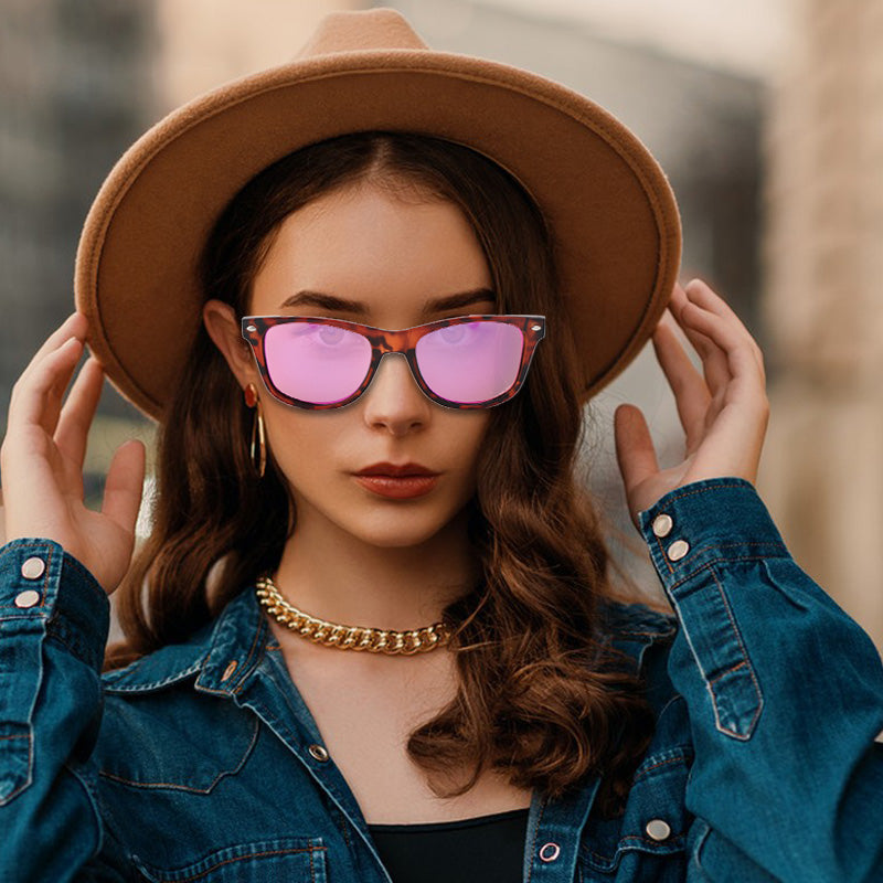 SOPEWOD Wood Sunglasses with Dark Polarized Lenses for Women