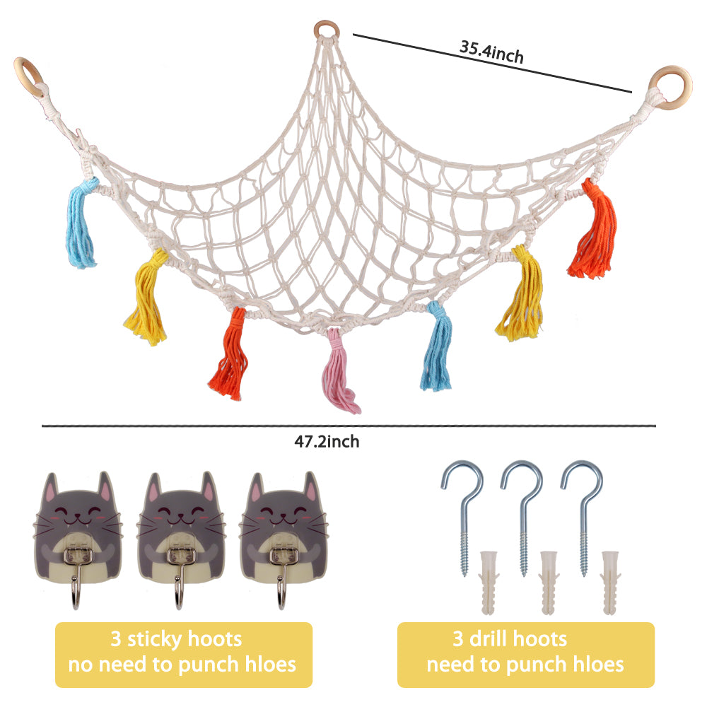 SOPEWOD small Stuffed Animal Net Hammock for Plushie Toys | Corner Hanging Organizer for your Teddy and Stuffy Collection