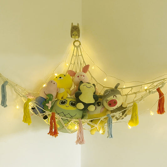 SOPEWOD small Stuffed Animal Net Hammock for Plushie Toys | Corner Hanging Organizer for your Teddy and Stuffy Collection