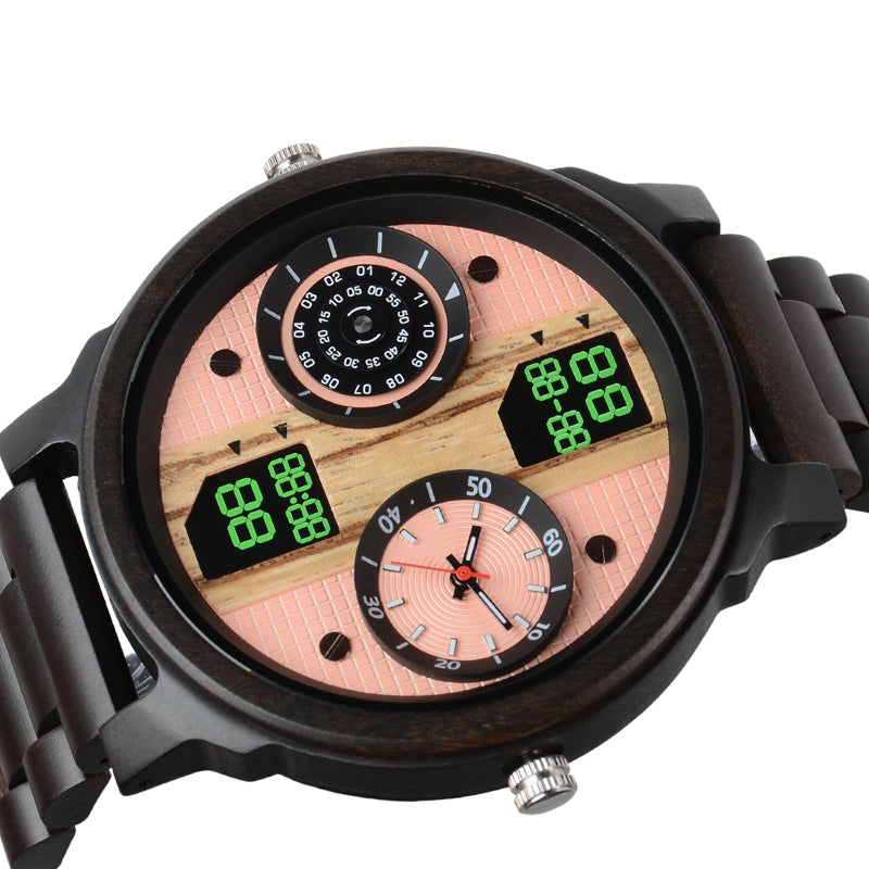 SOPEWOD fashion smart zebra wood ebony watch