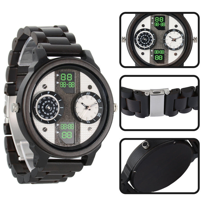 SOPEWOD fashion smart zebra wood ebony watch
