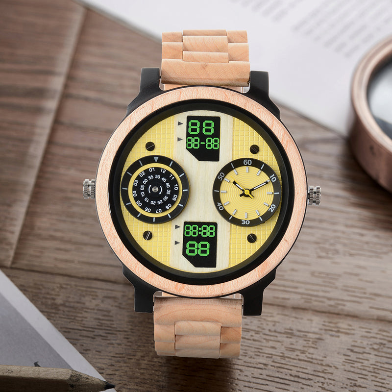 SOPEWOD fashion smart zebra wood ebony watch