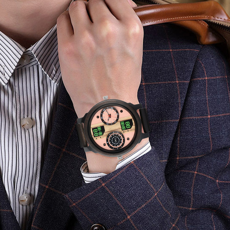SOPEWOD fashion smart zebra wood ebony watch