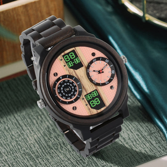 SOPEWOD fashion smart zebra wood ebony watch