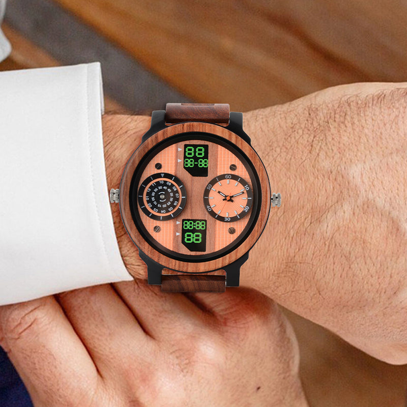 SOPEWOD fashion smart zebra wood ebony watch