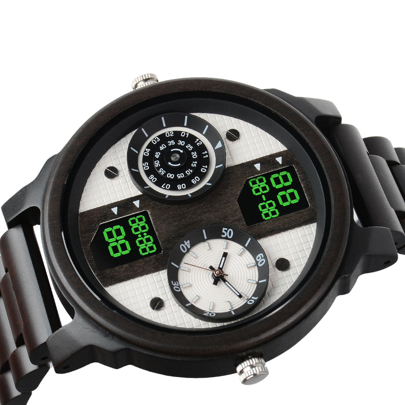 SOPEWOD fashion smart zebra wood ebony watch