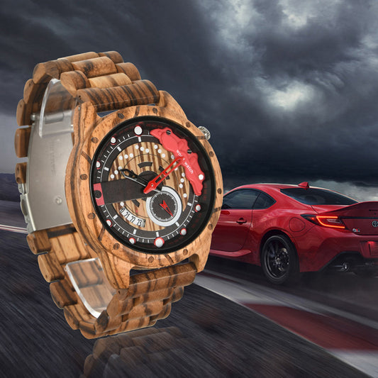 SOPEWOD fashion multi-functional zebra-wood ebony watch