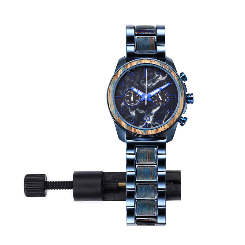 OEM/ODM Fashion Style Black Sandal Japan Movt Men Wood Watch Wristwatch