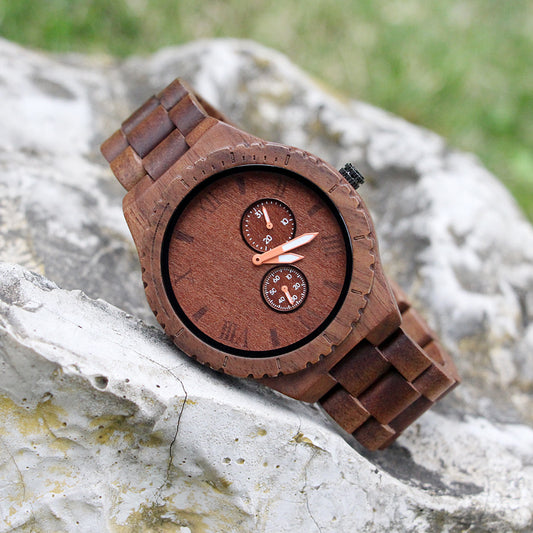 SOPEWOD Wooden Watch for Men -Handcrafted from 100% Natural Sandalwood with Quartz Movement