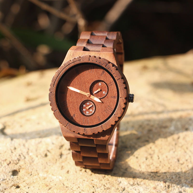 SOPEWOD Wooden Watch for Men -Handcrafted from 100% Natural Sandalwood with Quartz Movement