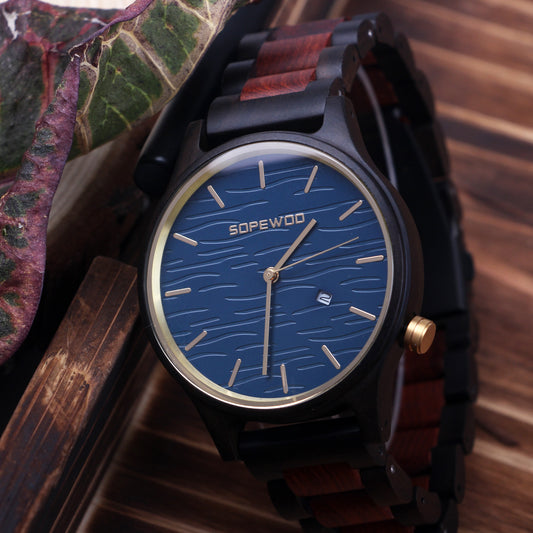 SOPEWOD Quality Luxury Branded Logo Mens Wood Watch Custom Watches Oem Bamboo Japan Wholesale Wristwatch
