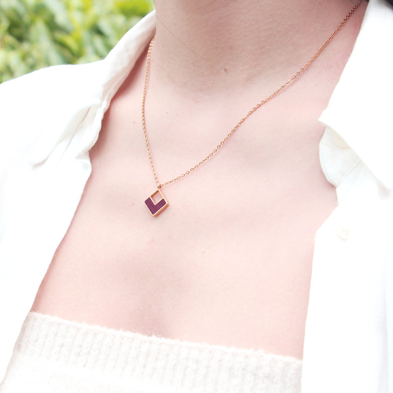 SOPEWOD Wood Inlay Rose Gold Plated Bracelet Necklace Women Earrings 18K Stainless Steel Jewelry Set