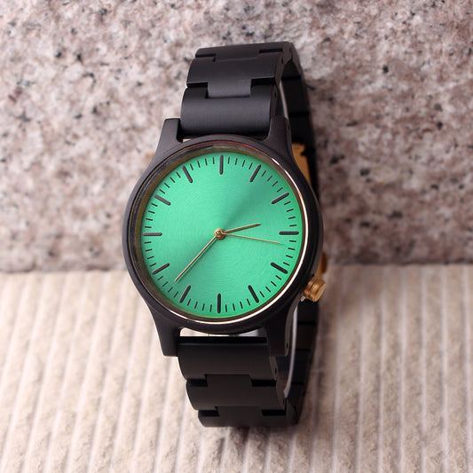 SOPEWOD Men's Wooden Watch with All Wood Strap Quartz Analog Classic Design Wrist Watch