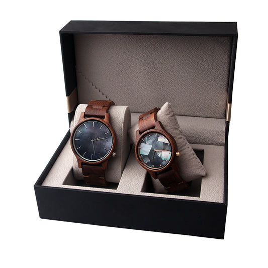 SOPEWOD Couple Wooden Quartz Watch Men and Women Handmade Lightweight Fashion Watches