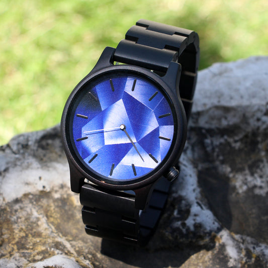 SOPEWOD Wooden Watch for Men - Lightweight Analog Wood Grain Watch for Him - Adjustable Band Fits Any Wrist