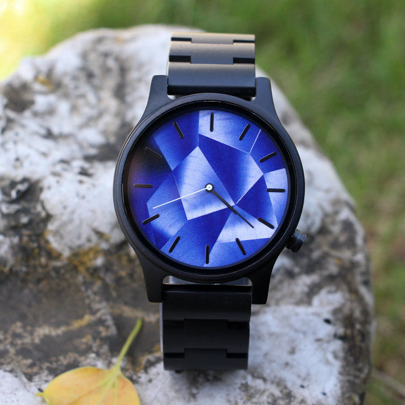 SOPEWOD Wooden Watch for Men - Lightweight Analog Wood Grain Watch for Him - Adjustable Band Fits Any Wrist
