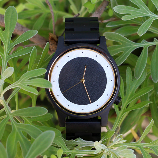 SOPEWOD Wooden Watch for Men with Adjustable Band and Stainless Steel Clasp with Watch Gift Box, Lightweight Analog Quartz Watch