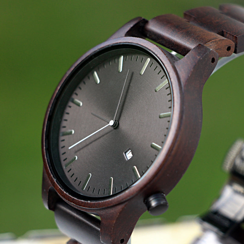 SOPEWOD quality luxury factory watch wholesale waterproof watches with Japan movement handcrafted mens black wooden watch