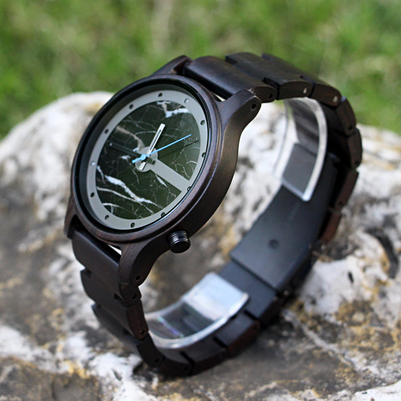 SOPEWOD New Arrival Marble Custom Wood Watch Men Top Brand Quartz Wooden Wrist Watches 2022 Luxury Watches Male