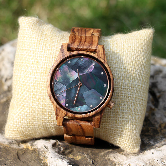 SOPEWOD Charm OEM Customized Shell Dial Men Women Wooden Watch