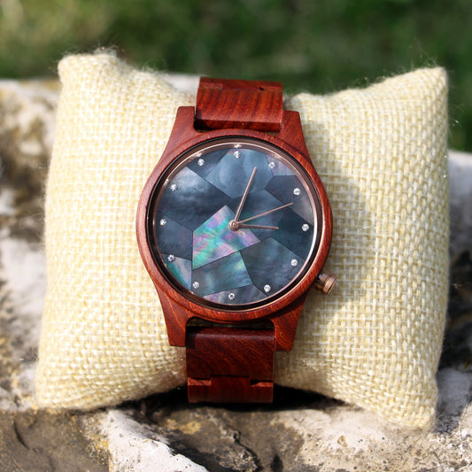 SOPEWOD Charm OEM Customized Shell Dial Men Women Wooden Watch