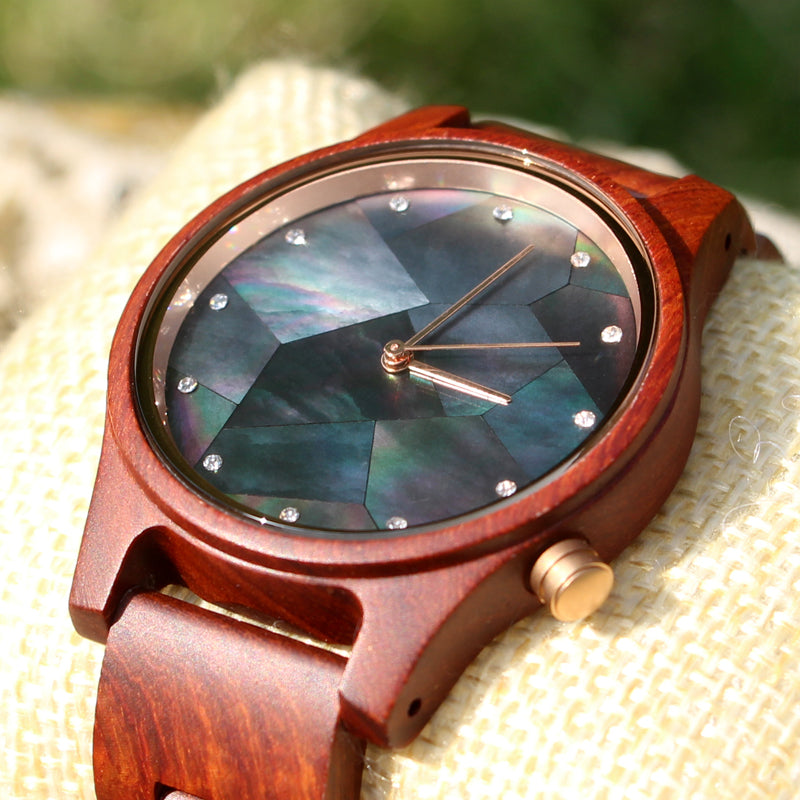 SOPEWOD Charm OEM Customized Shell Dial Men Women Wooden Watch