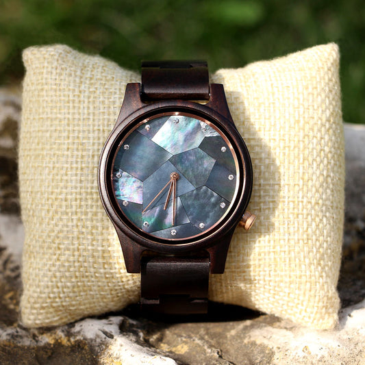 SOPEWOD Charm OEM Customized Shell Dial Men Women Wooden Watch