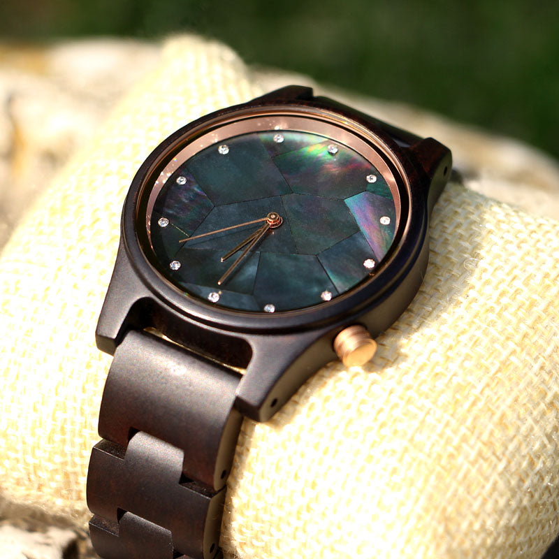 SOPEWOD Charm OEM Customized Shell Dial Men Women Wooden Watch