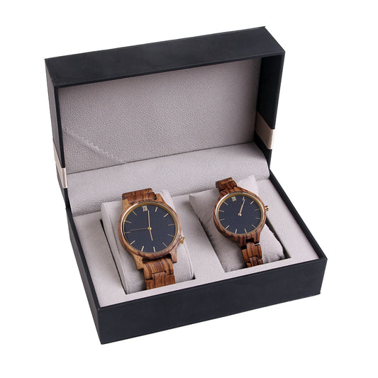 SOPEWOD Couple Wooden Quartz Watch Men and Women Handmade Fashion Watches