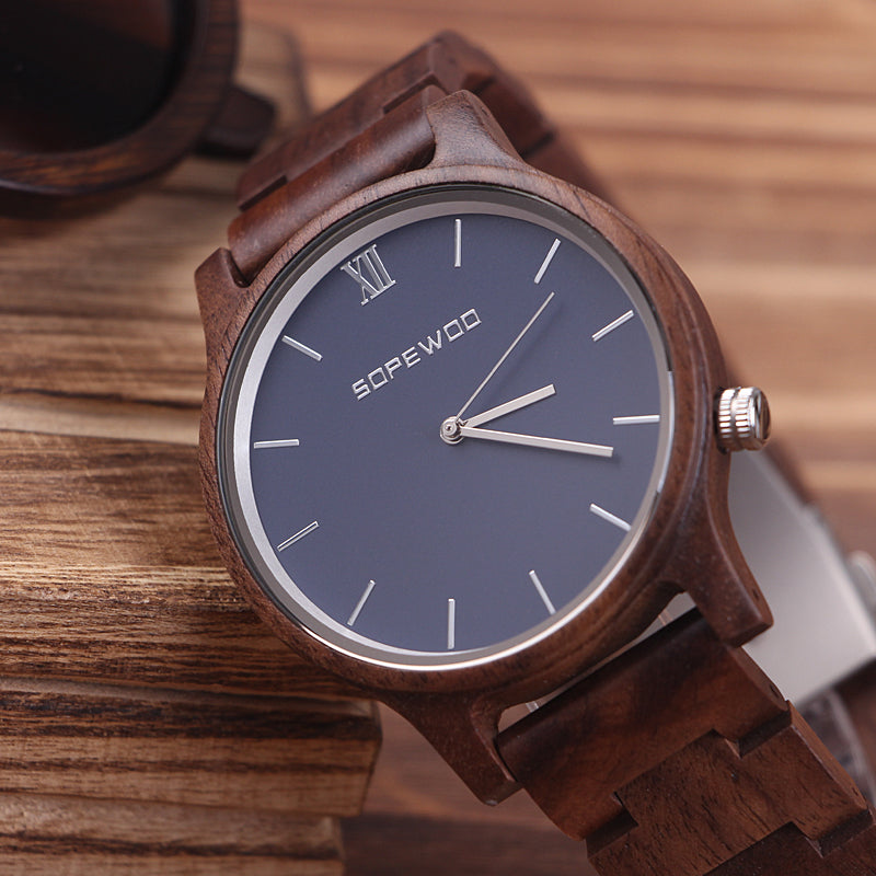 SOPEWOD Wholesale Elegant Design Men Watch Lightweight Wooden Watch Unique Watch Normal Men With Custom Logo