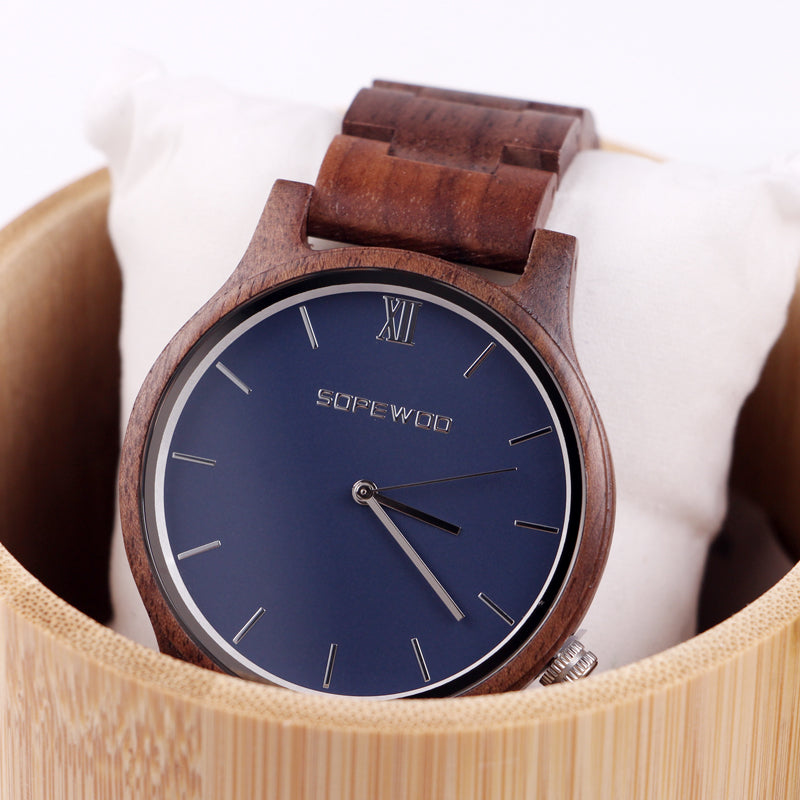 SOPEWOD Wholesale Elegant Design Men Watch Lightweight Wooden Watch Unique Watch Normal Men With Custom Logo