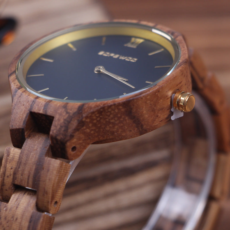 SOPEWOD Wood Watches for Women, Wooden Handmade Watch with Lightweight Adjustable Wood Band
