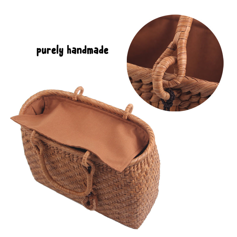 SOPEWOD Fashion Bamboo Handbag Handmade Weave Leisure bag for Womens
