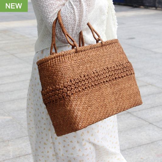 SOPEWOD Trend Handmade Weave Leisure Bamboo Bag bag for Womens