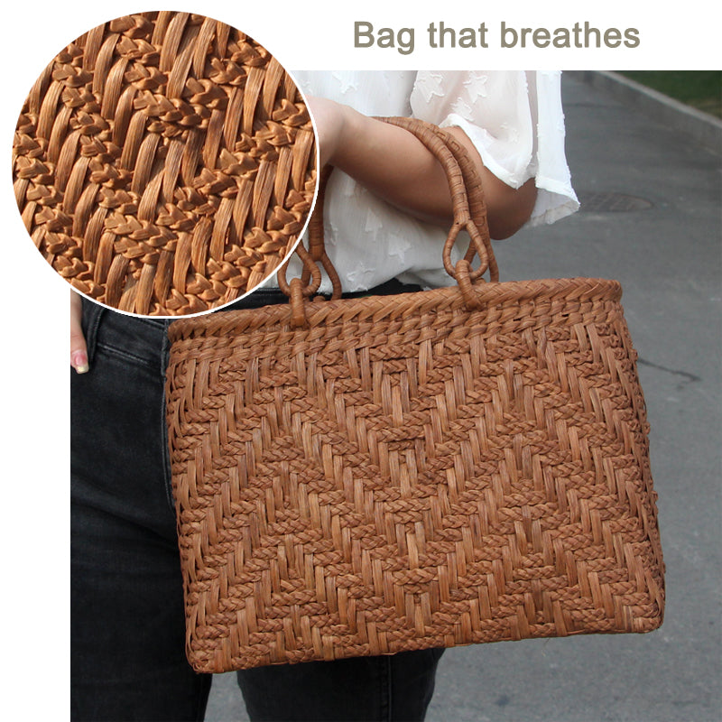 SOPEWOD Trend Handmade Weave Leisure Bamboo bag for Womens