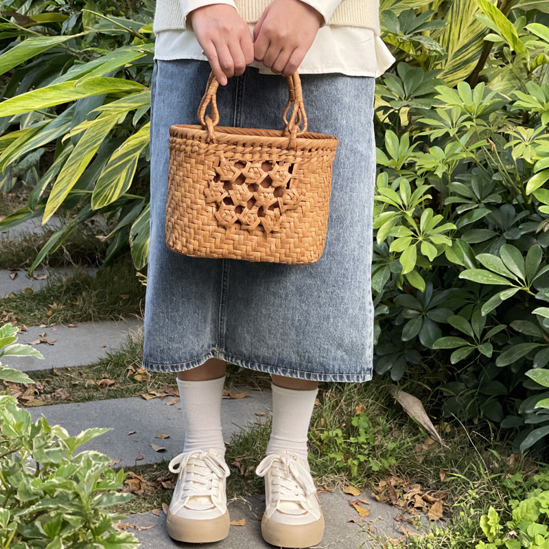 SOPEWOD trend grapevine bamboo pure small handmade woven bag for Womens