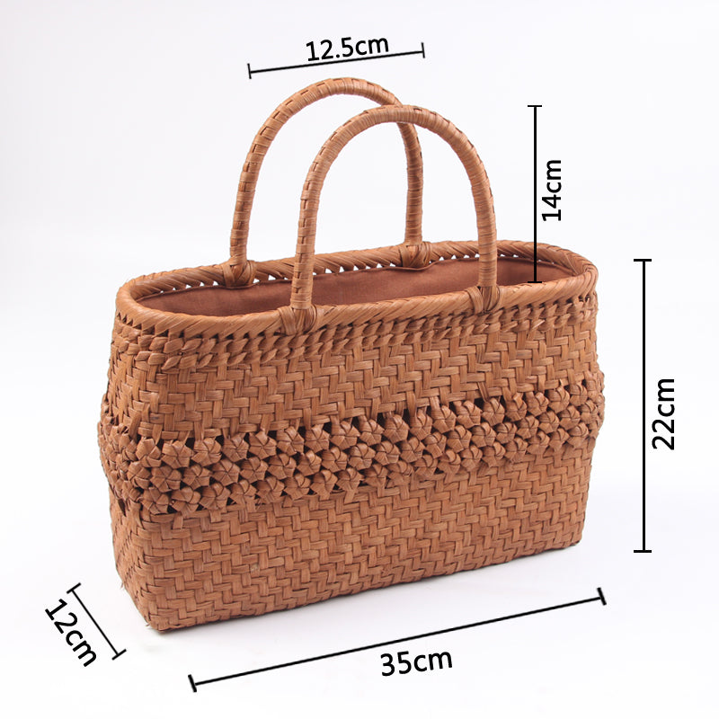 SOPEWOD trend grapevine bamboo pure small big handmade woven bag for women