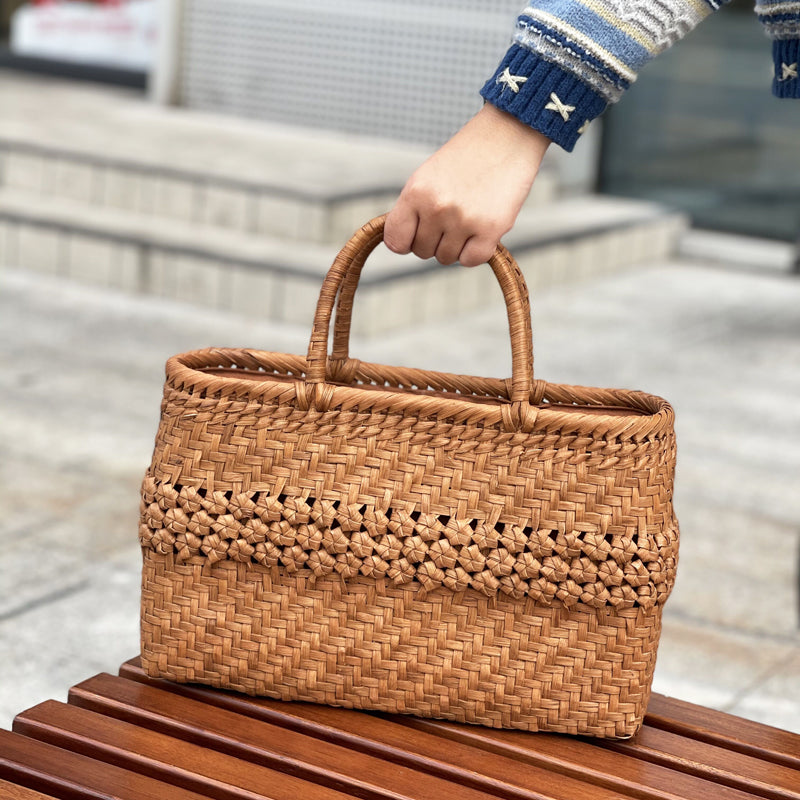 SOPEWOD trend grapevine bamboo pure small big handmade woven bag for women