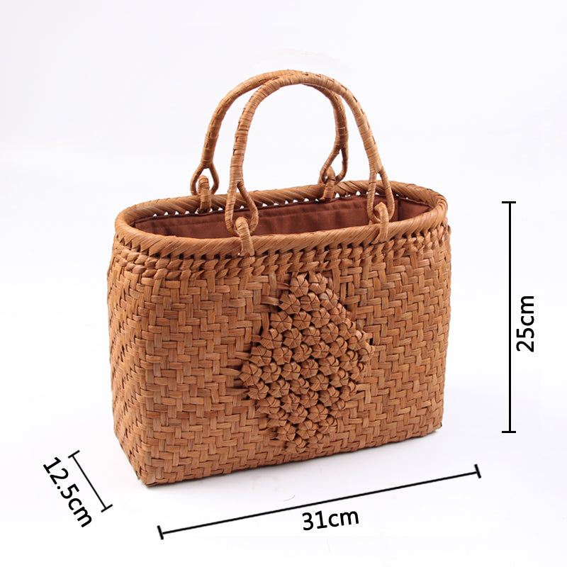 SOPEWOD Mountain Grape Wrapping Basket Wrapping Persimmon Color Dyed Japanese Style Wrapping Decoration Women's Luxury Handbag