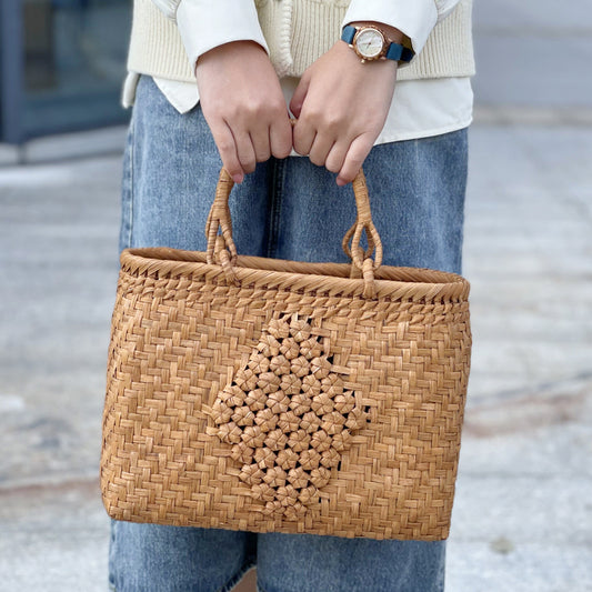 SOPEWOD Mountain Grape Wrapping Basket Wrapping Persimmon Color Dyed Japanese Style Wrapping Decoration Women's Luxury Handbag