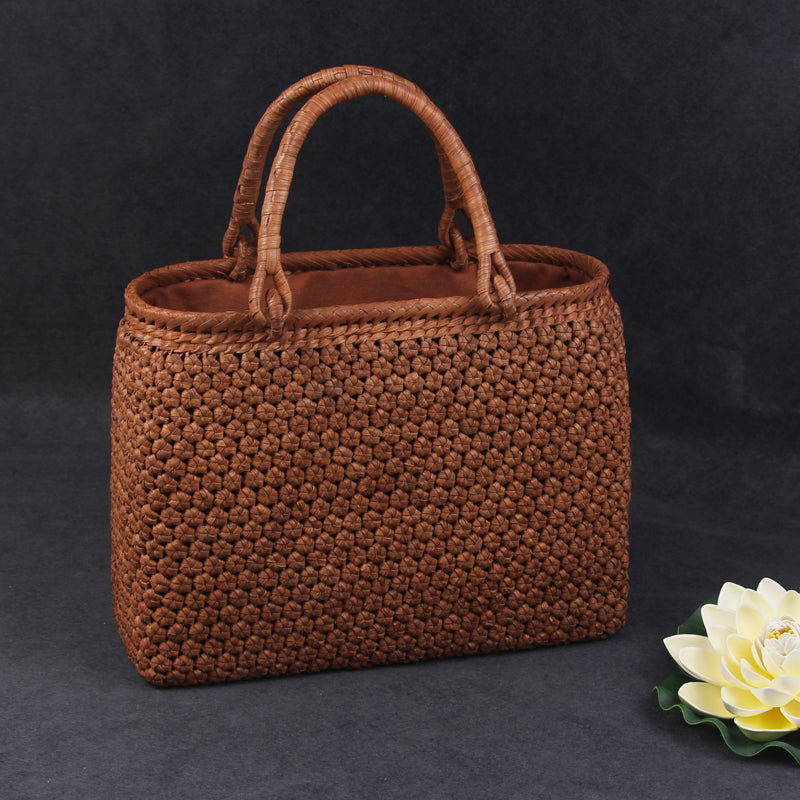 SOPEWOD Mountain Grape Wrapping Basket Wrapping Persimmon Color Dyed Japanese Style Wrapping Decoration Women's Luxury Handbag