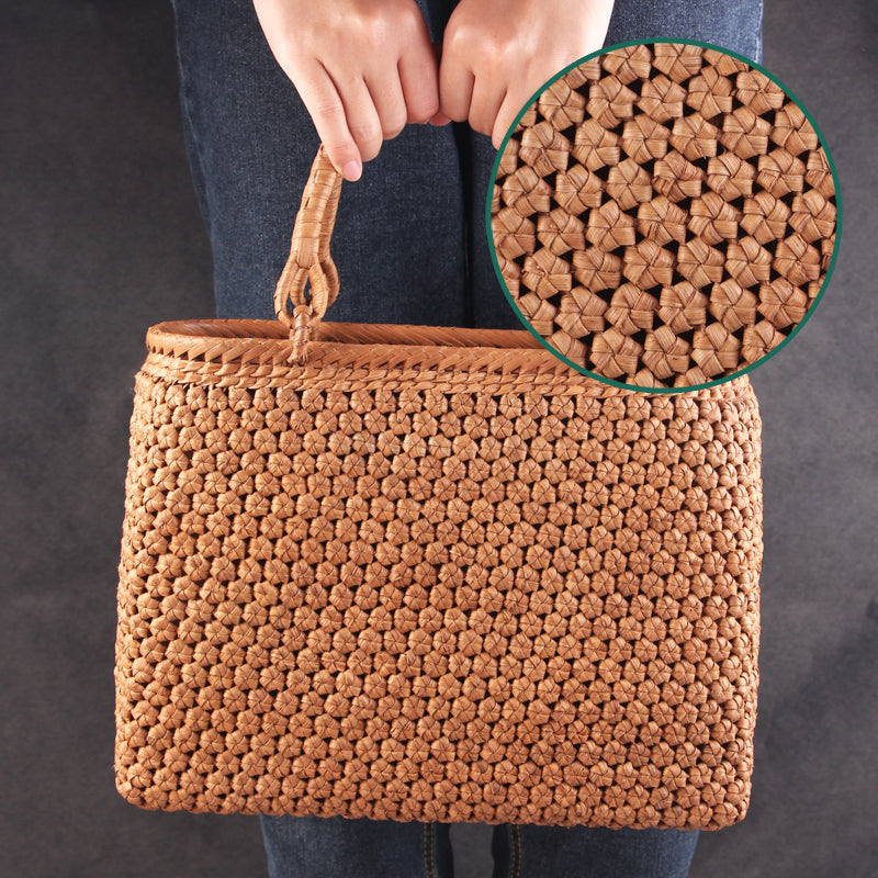SOPEWOD Mountain Grape Wrapping Basket Wrapping Persimmon Color Dyed Japanese Style Wrapping Decoration Women's Luxury Handbag