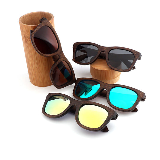 SOPEWOD Wood Sunglasses for Men and Women Vintage Polarized Lenses Uv Protection Bamboo Frame Sun Glasses