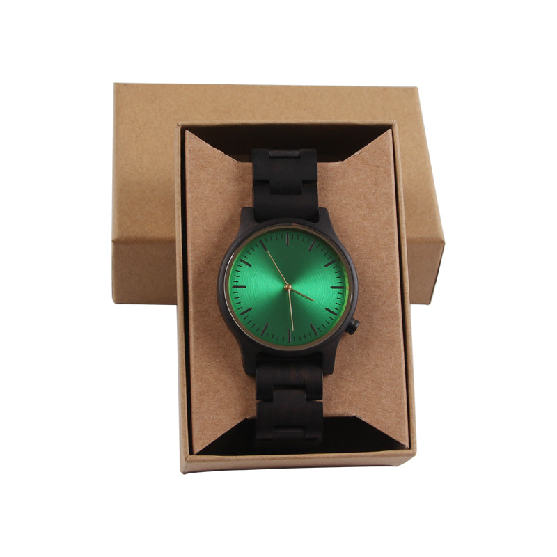 SOPEWOD Men's Wooden Watch with All Wood Strap Quartz Analog Classic Design Wrist Watch
