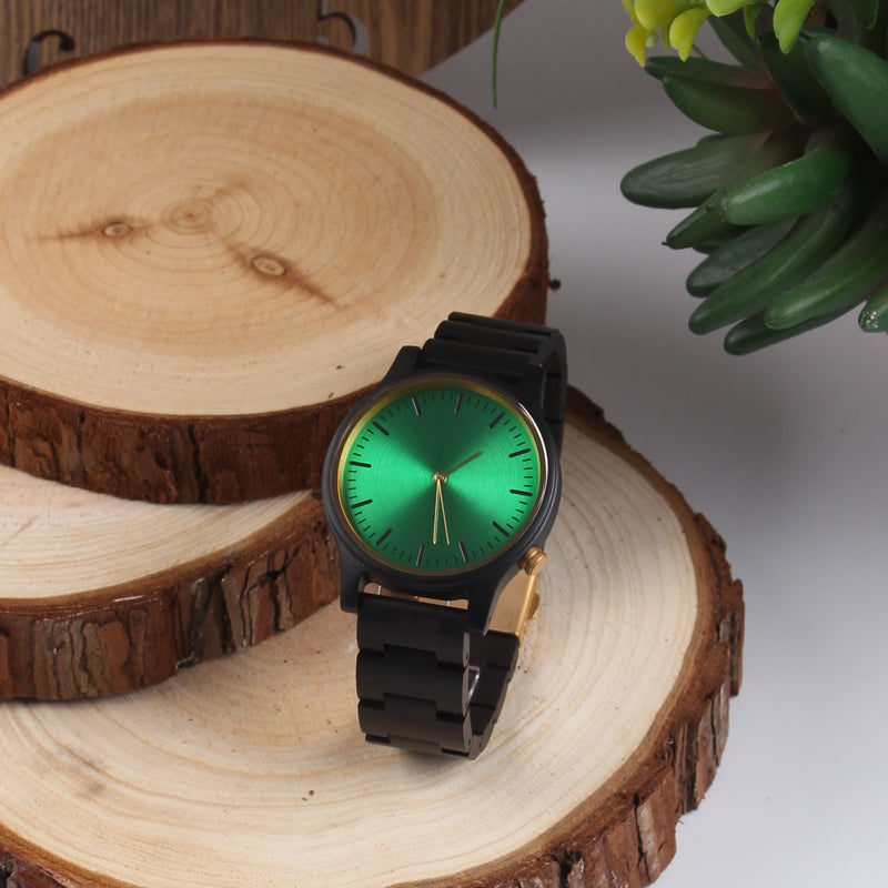 SOPEWOD Men's Wooden Watch with All Wood Strap Quartz Analog Classic Design Wrist Watch