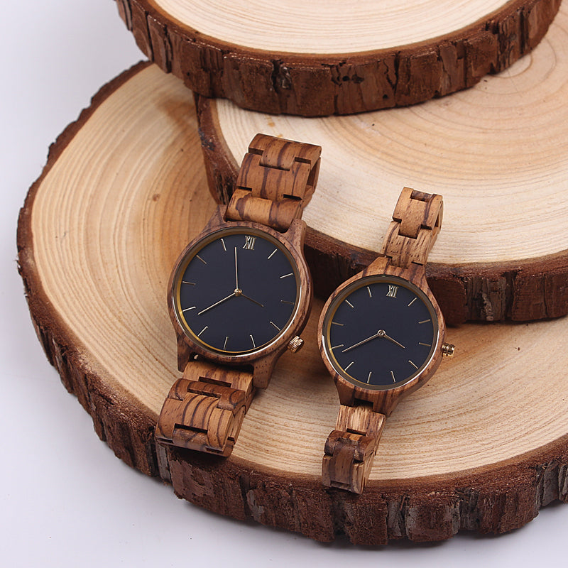 SOPEWOD Couple Wooden Quartz Watch Men and Women Handmade Fashion Watches