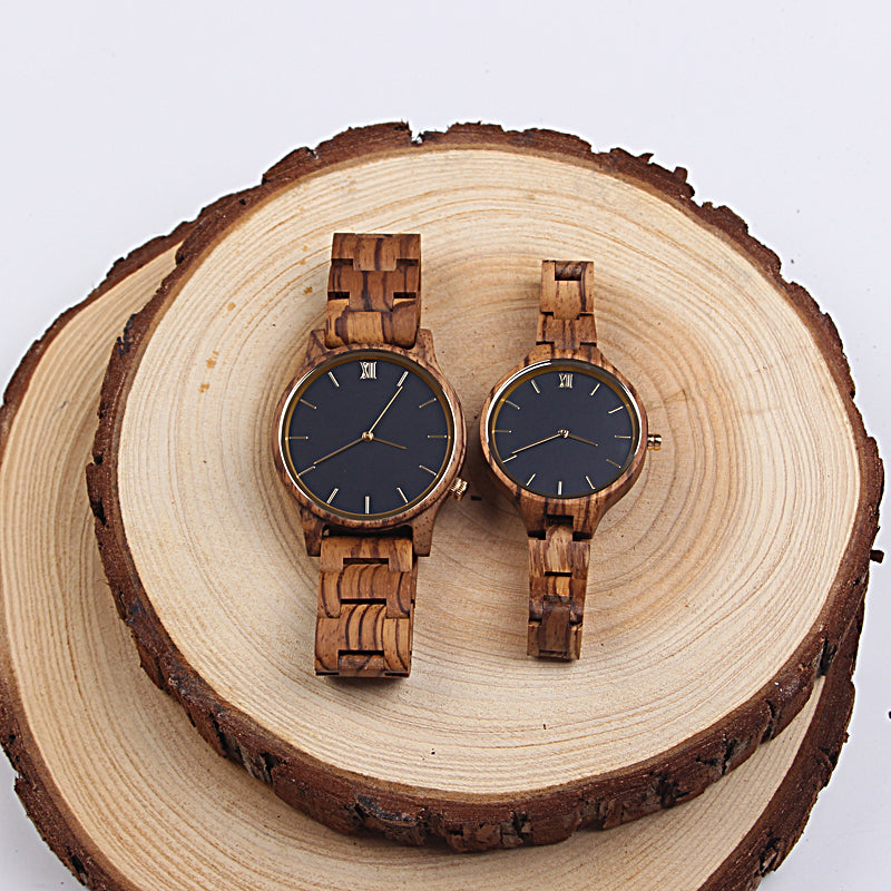 SOPEWOD Couple Wooden Quartz Watch Men and Women Handmade Fashion Watches